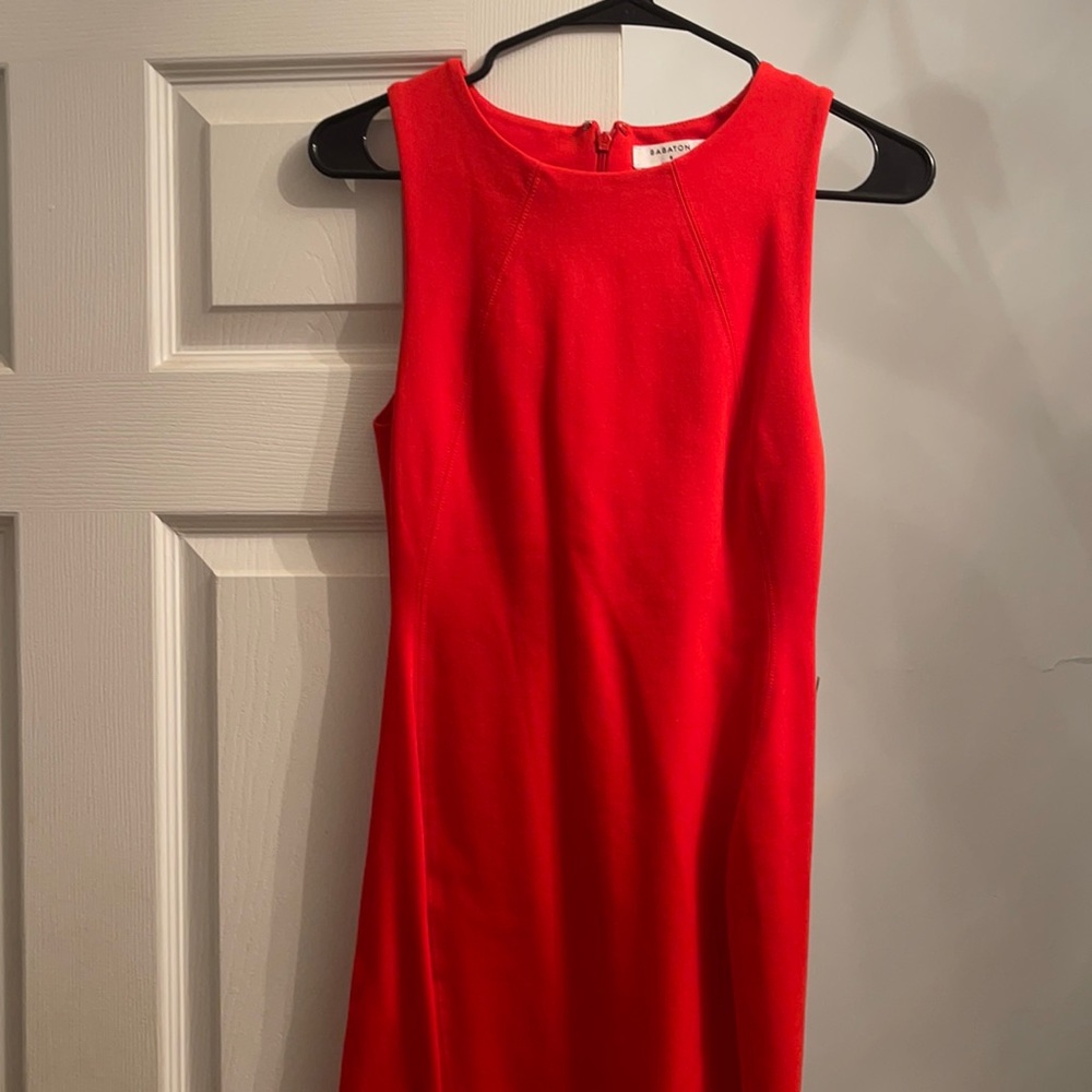 Lava colored midi dress from Aritzia